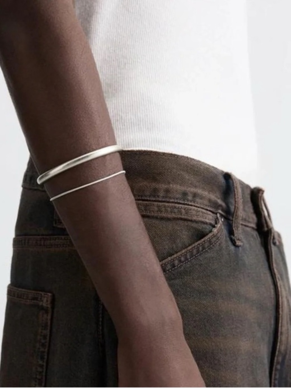 NWT Zara 2 Pack Silver Plated Metal Bracelets